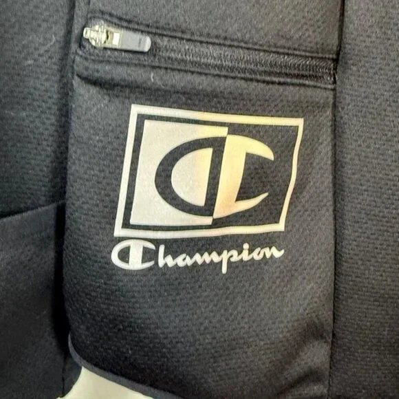 Champion Black Quarter-Zip Pullover Long Sleeve Top Size S - Picture 4 of 10
